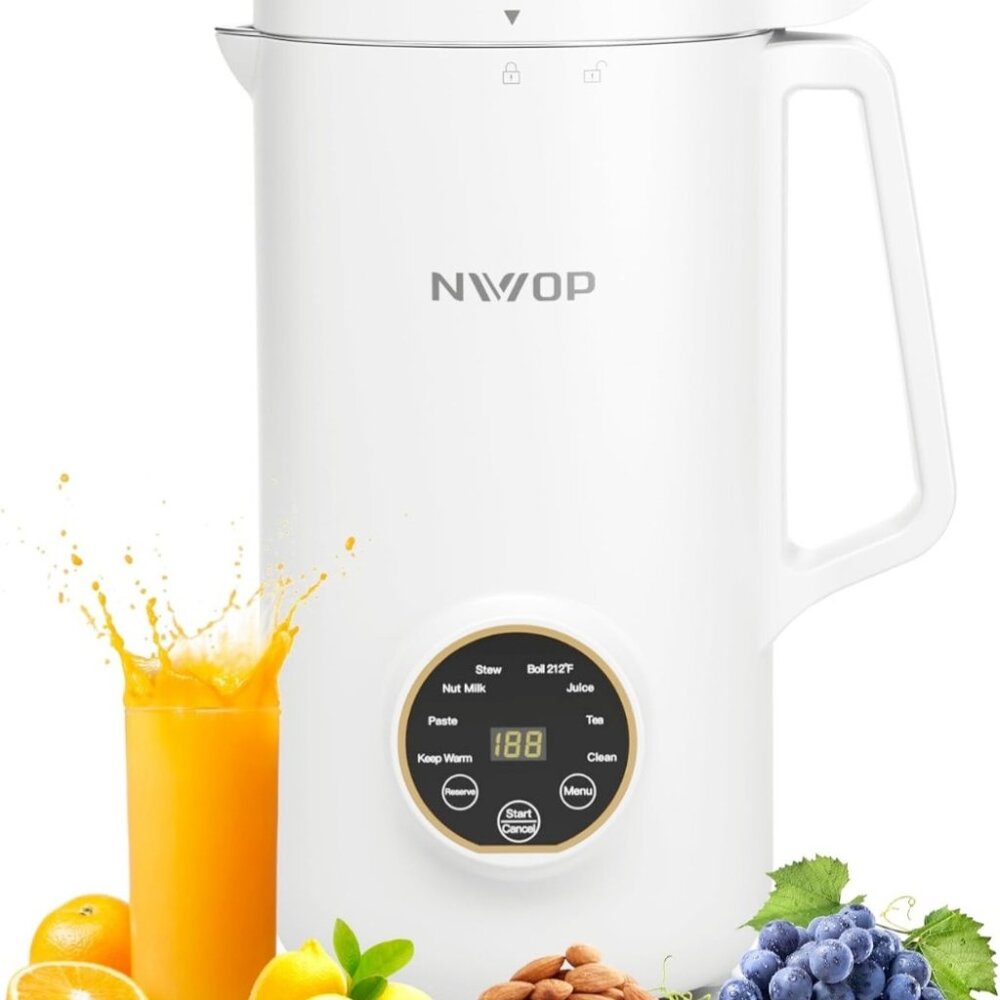 NIVIOP Automatic "Multifuction, 8-in-1, Nut Milk Maker" 10 Blades- Self Cleaning